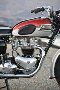 A closeup of a motorcycle engine